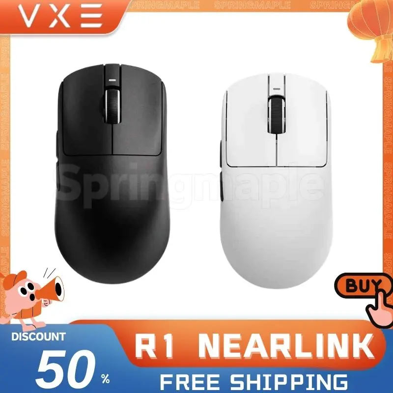 New VXE Dragonfly R1 Nearlink Mouse Three Mode Wireless Mouse PAW3395SE 150H Long Battery Life Gaming Mice Custom PC Accessories