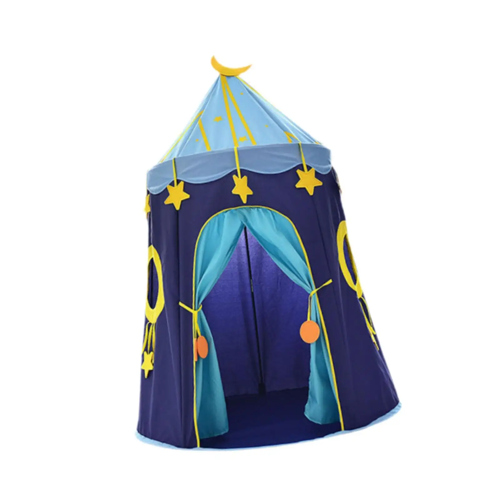 Play Tent for Children Ages 3 Plus with Castle Pattern and Fiberglass Pole for Home and Daycare
