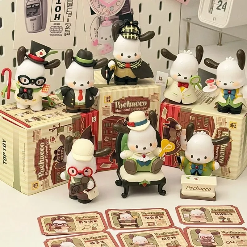 

Genuine Sanrio Pochacco Diamond Detective Series Blind Box Tide Play Desktop Ornament Peripheral Figure Toy Cute Birthday Gift