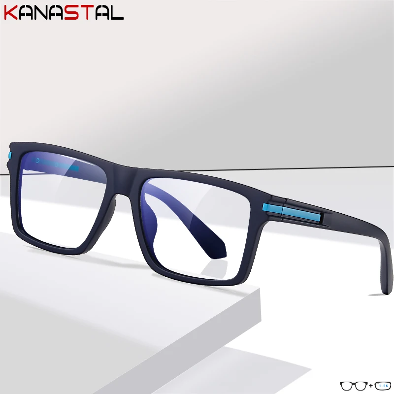 Men Computer Blue Light Blocking Reading Glasses Prescription Optical Lenses Myopia Eyewear Women TR90 Square Eyeglasses Frame