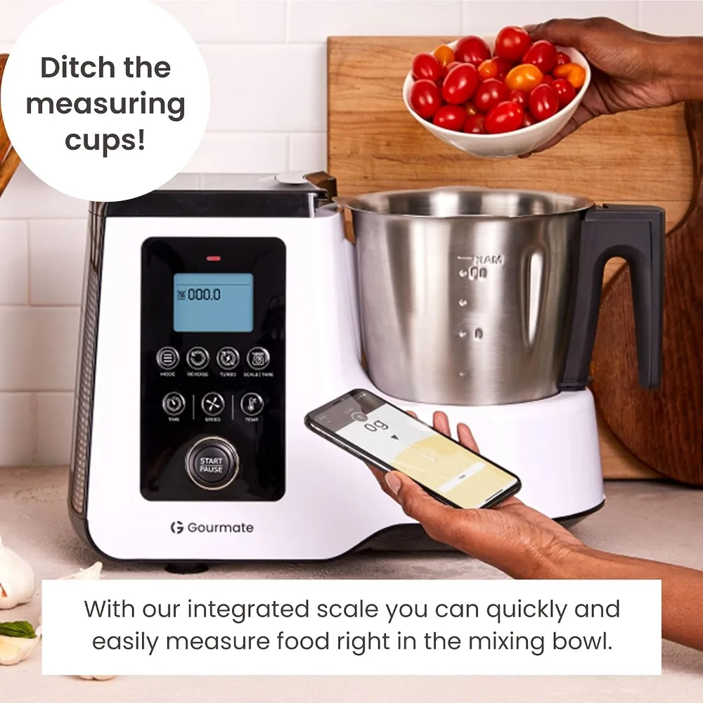 Smart All-in-1 Multi-Cooker, 10+ Cooking Functions, Built-in Scale, Guided Recipes, Steam, Cook, Knead, Bluetooth App