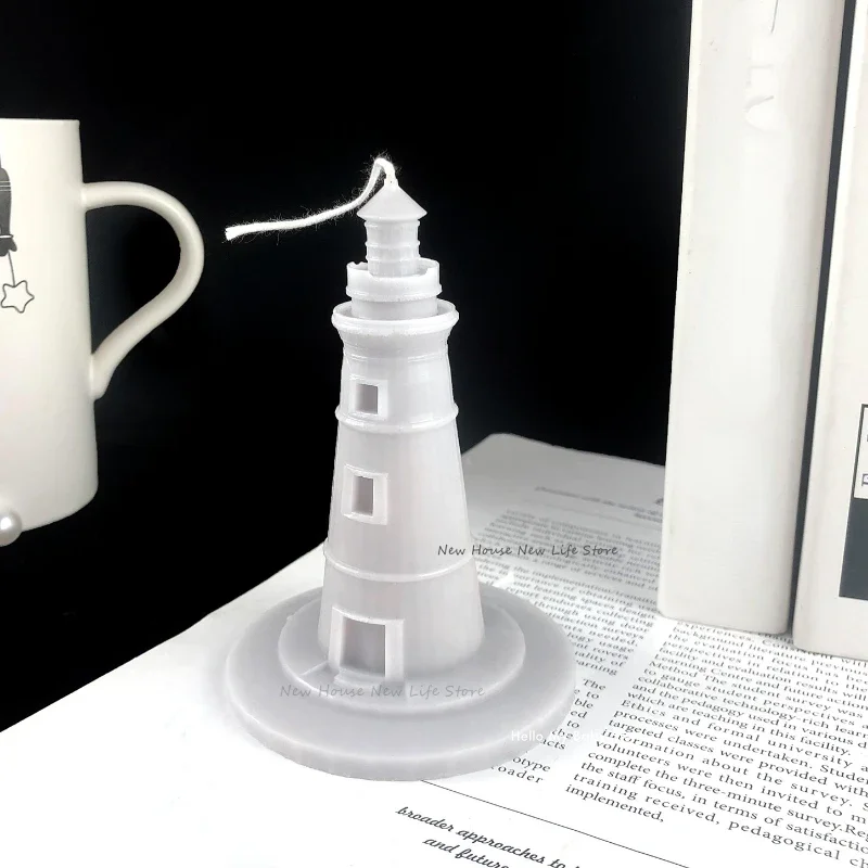 Ocean Lighthouse Silicone Mold 3D Fondant Cake Decorating Tools DIY Candle Plaster Aromatherapy Making Mould Crafts Ornaments