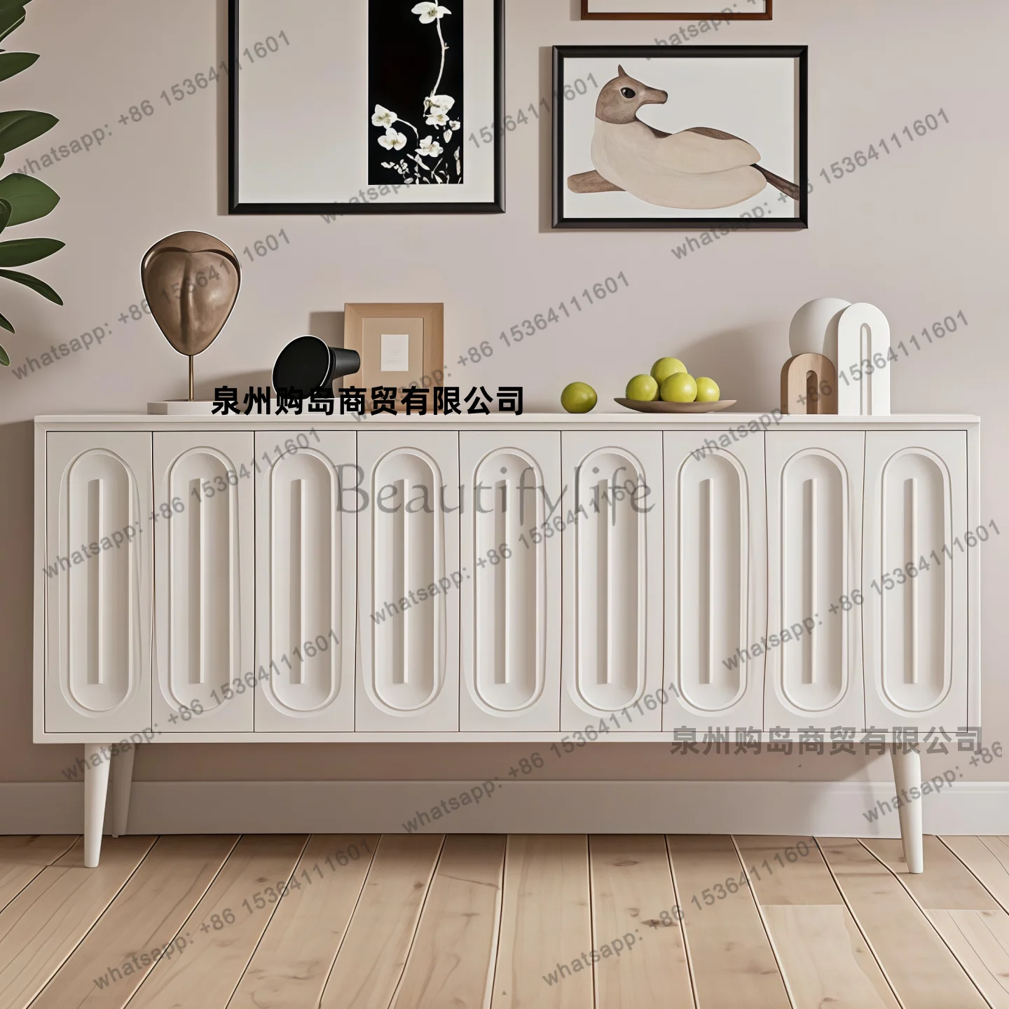 Original Italian minimalist paint dining side cabinet living room wall storage decorative cabinet