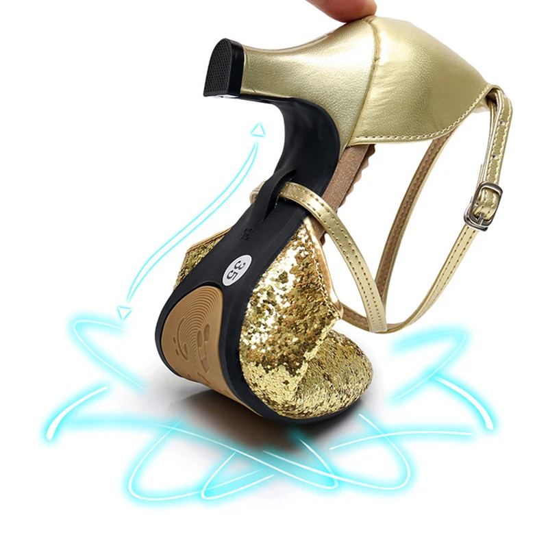 Zapatos de baile modernos para mujer, zapatos de baile de cuero, Salsa, Tango, Jazz, baile latino, tacones medios, superventas