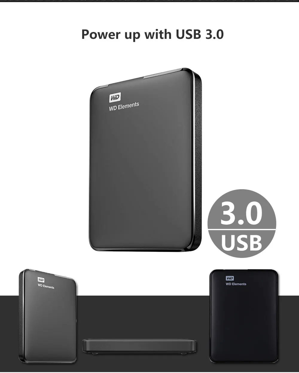 Imagem -05 - Western Digital Disco Rígido Externo Portátil Elemento Oem Adequado para Laptops Desktop 320gb 500gb 1tb 2tb Hdd Usb 3.0 Novo