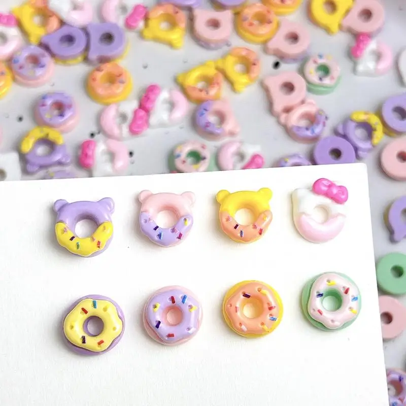 الإبداعية الكرتون دونات مسمار السحر الدوبامين الرسم الملون دونات الحلوى مسمار الفن اكسسوارات DIY بها بنفسك جراب هاتف الأظافر أجزاء #5