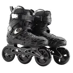 Inline 3 Wheels Symmetric 100mm Roller Skates Shoes 3X100mm Skating Frame 100 Skate Base for road 85A Durable PU ABEC7 Bearing