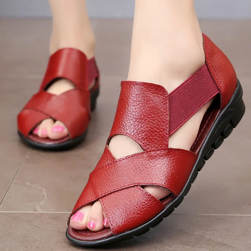 

Large size 35-42 Ladies wedge sandals Shallow Non-slip Fashion Summer shoes women Soft Hard-wearing Sandals female