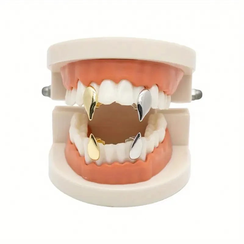 3 قطع الهيب هوب الأزياء السلس وأشار الأسنان الأقواس الأسنان الشوايات العصرية الأسنان مطلي الأقواس مجموعة