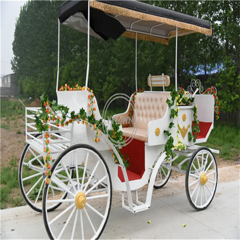 2022 Modern Electric Wedding Royal Horse Drawn Carriage Customized Double Row Cinderella Car for Sale