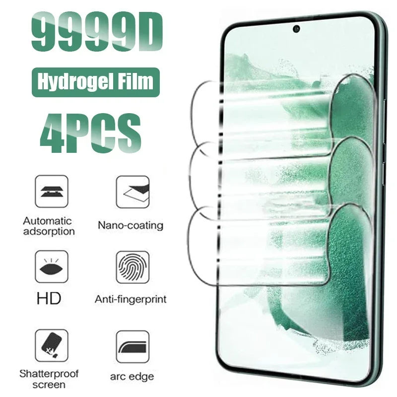

4PCS Full Cover Hydrogel Film For Samsung Galaxy S24 S25 S23 S22 Plus S21 Ultra S20 Fe Screen Protector For Samsung A54 A55 A35