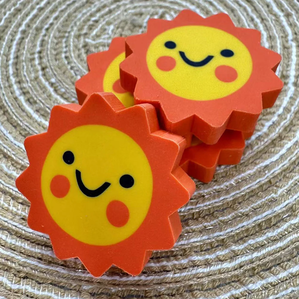 50 Pcs Sunflower Eraser Bookmarks with Tassels Crafts for Kids Tops Fruit Erasers Bulk