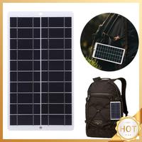 10W 5V Solar Panel with Battery Clip & Carabiner Portable Solar Battery Charger for Fan Outdoor Lamp Pump Camping Hiking