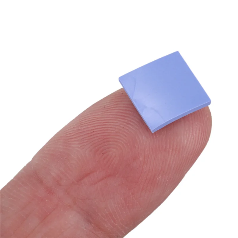AA49 300 Pcs 10X10x1mm 전도성 방열판 절연 패테용 실리콘 열 패드, 파란색