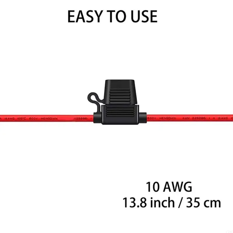 Pacchetto 4 robusti inline ottoni Fusibili 12V con accessorio da fusibili 40A per l'illuminazione per auto e golf C7AC