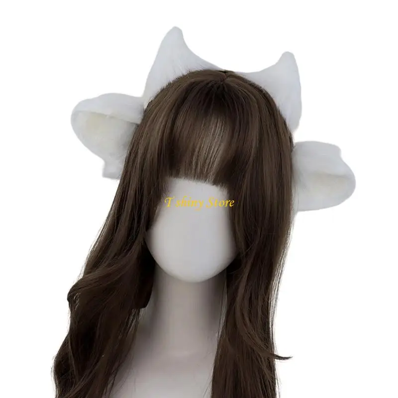 

N58F Elastic Ears Headband Festival Costume Headband Masquerades Hairpiece