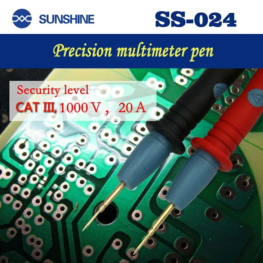 SONNENSCHEIN SS-024 Präzision Multimeter Stift, Sicherheit Grade 1000V 20A Hohe Präzision Super-spitzen Stift, super-spitzen Multimeter