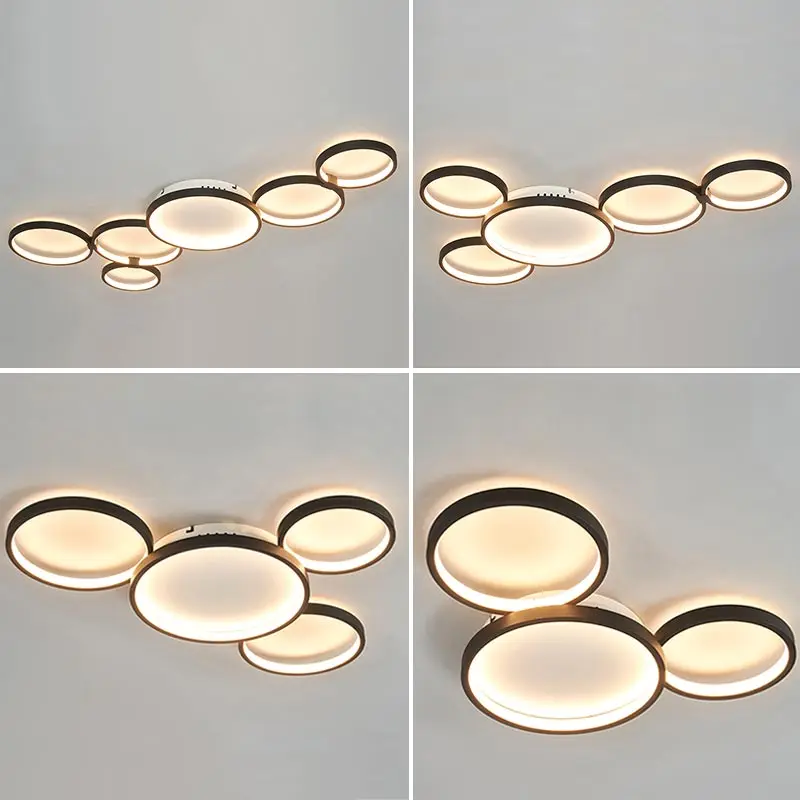 

2025 Modern LED Ceiling Chandeliers With Remote Control Decor Home Ring Lamp Living Room Bedroom Dining Room Ceiling Light Fixtu