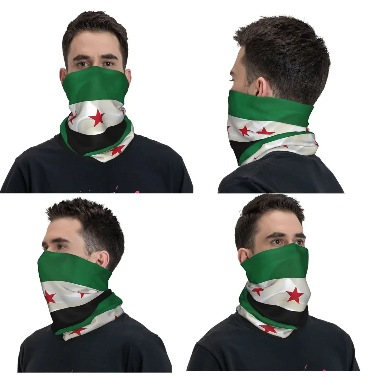 Syria Independence Flag Bandana Neck Cover Printed Wrap Mask Scarf Multi-use Headwear Cycling For Men Women Adult Breathable