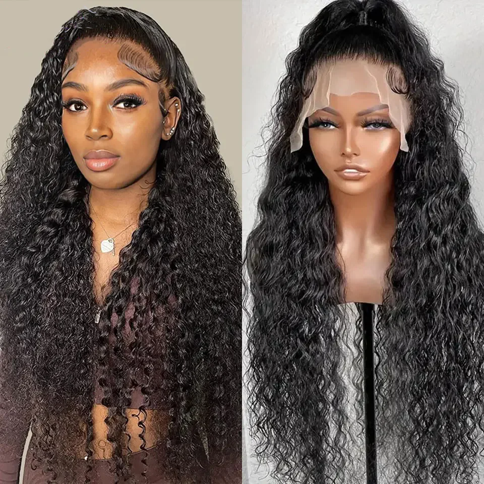 Deep Wave 13x4 Lace Frontal Wig Lace Front Human Hair Wig Brazilian 13x6 Water Curly Lace Front Wigs PrePlucked Remy MYLOCKME