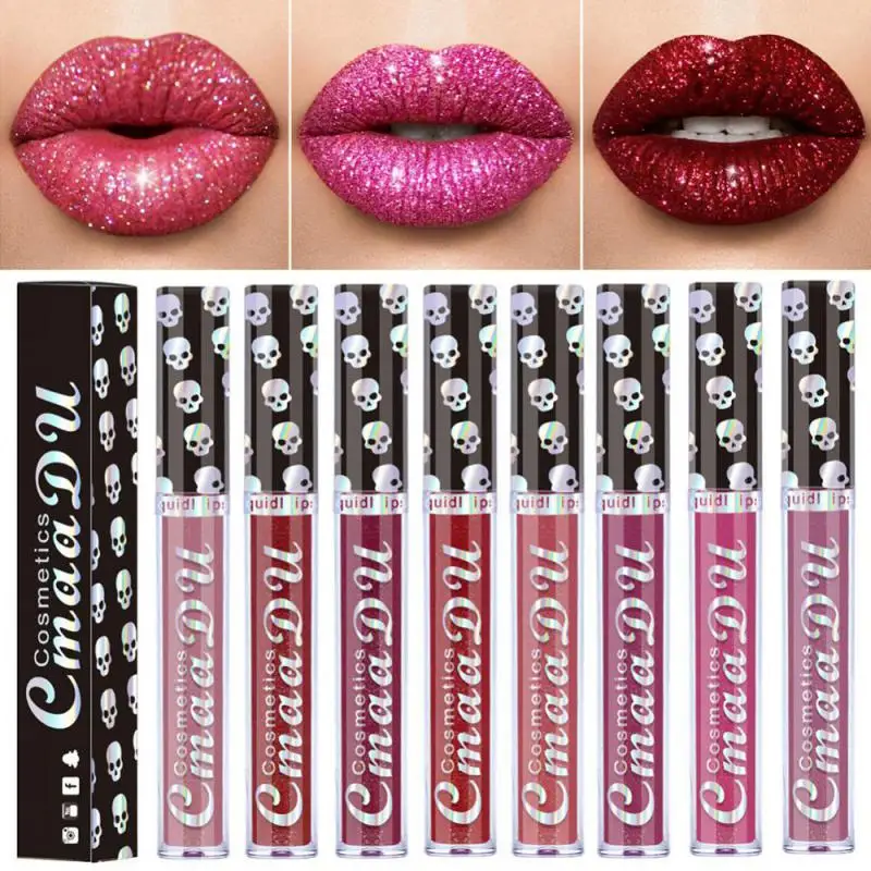 Temperature Change Skin-friendly Shiny Liquid Lipstick Waterproof Formula Glittery Matte Finish Temperature-sensing Makeup