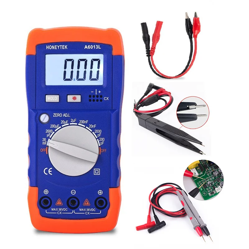 Capacitor Tester Digital Multimeter Tester Professional Capacitor Capacitance Meter Check Capacitors Digital Capacimeter A6013L