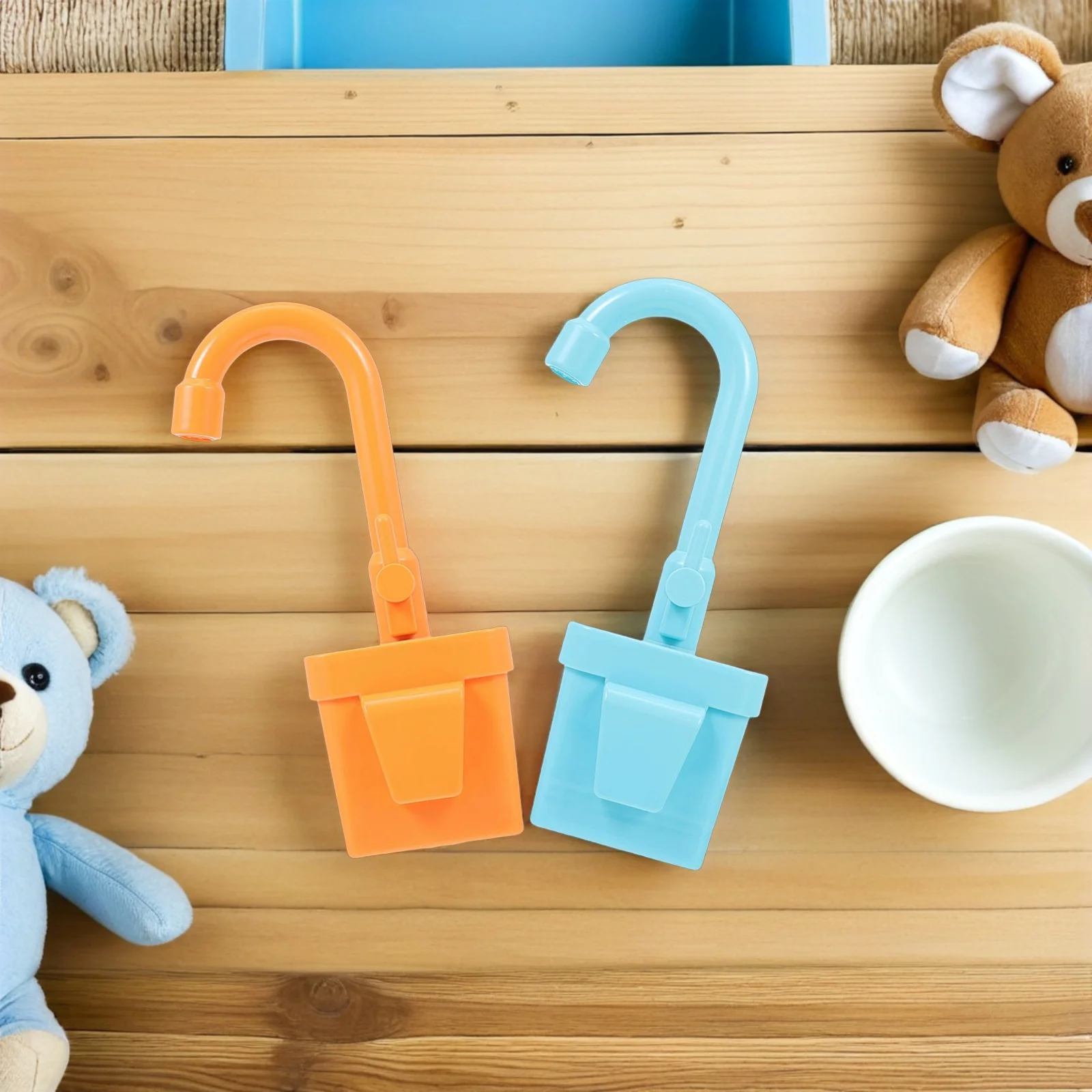 2 Stuks Plastic Waterkraan Speelbal Kunstmatige Keukenkraan voor Kinderen Fantasiespel Leren Ervaring Veilig Draaien Ontwerp