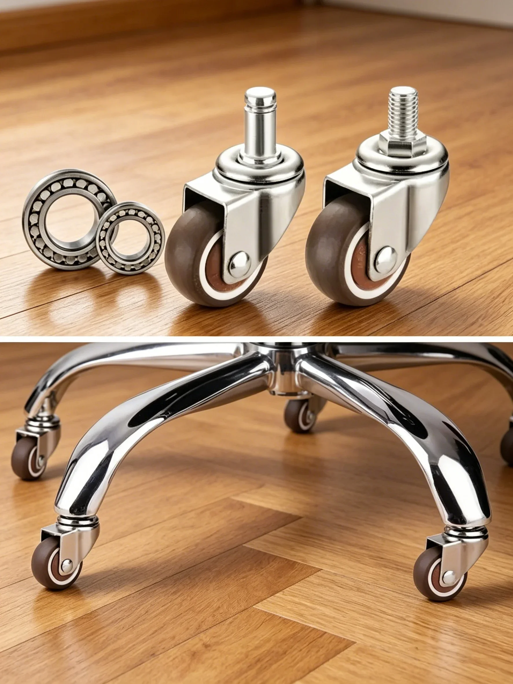 5 Pcs 1.5/2 Inch Screw 10mm Circlip 11mm Mute Office Chair Computer Universal Pulley Swivel Wheel