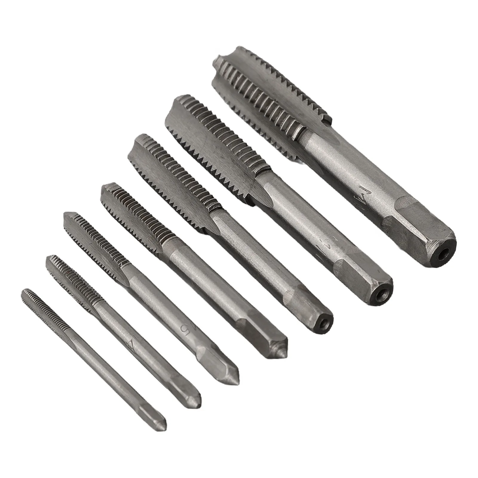 

Spiral Pointed Tap Tap Drill Bits Straight Fluted High Accuracy Right Hand 7PCS HSS Hand Tools Kit Replacement