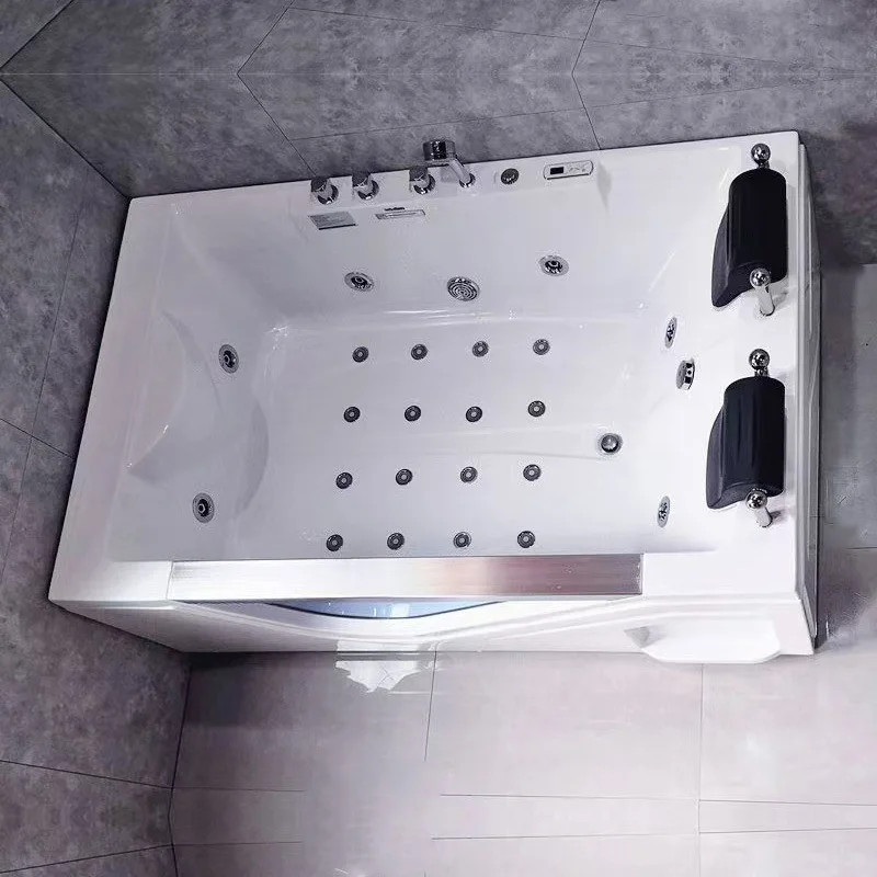 أكريليك مزدوج مستطيل مع فقاعة حمام سبا للتدليك الزجاجي المقاوم للماء