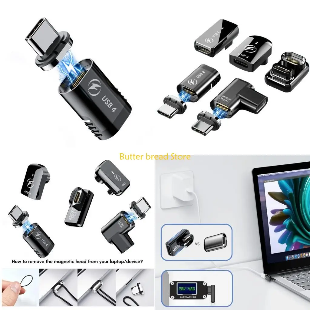 

W89C для телефона Адаптер для быстрой зарядки передачи данных USB 140 Вт Магнитный преобразователь типа C