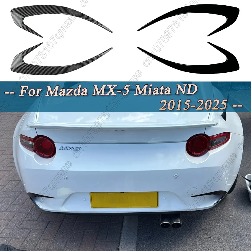 

Задний бампер автомобиля, боковые накладки на вентиляционное отверстие, крышка для Mazda MX-5 Miata ND 2015-2025, карбоновый вид/глянцевый черный спойлер, сплиттер Canard