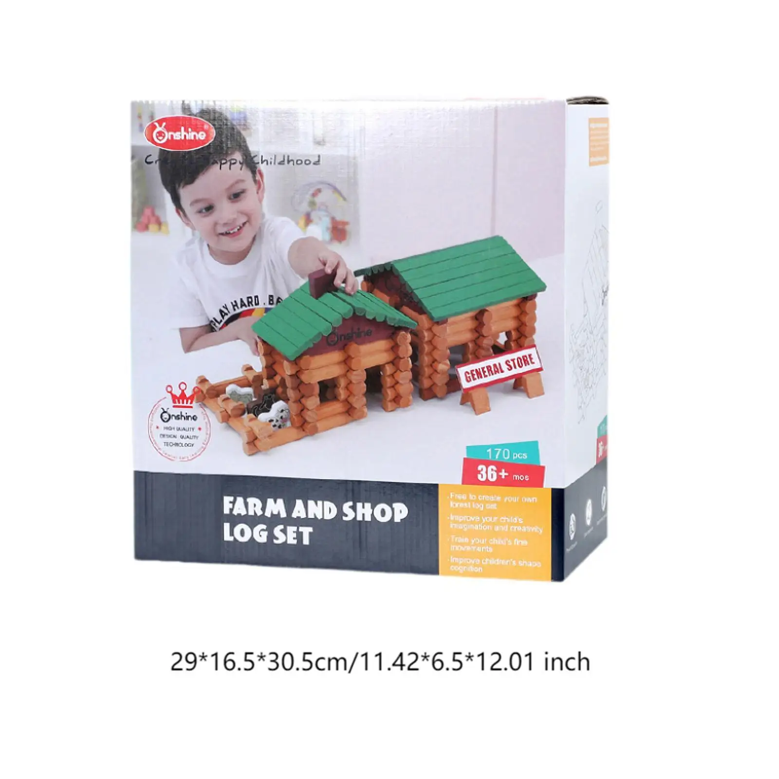 مجموعة بناء كابينة خشبية للأطفال ، مجموعة بناء ، ألعاب تكديس ، كتل خشبية ، لعبة منزل ، تعليم ما قبل المدرسة #6