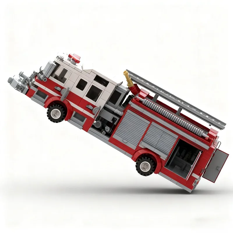 نموذج شاحنة مضخة الإطفاء 420 قطعة - مجموعة بناء مركبات الطوارئ MOC للمراهقين والكبار، جامع Gif