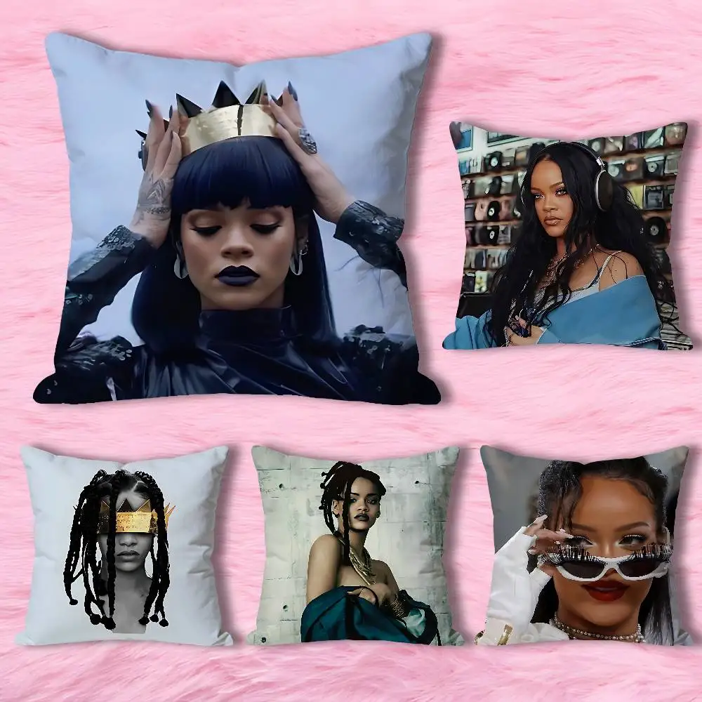 

Hot Singer R-Rihannas-S Various Sizes Square Pillow Case For Car Home Bedchamber Decor Custom Valentine gift