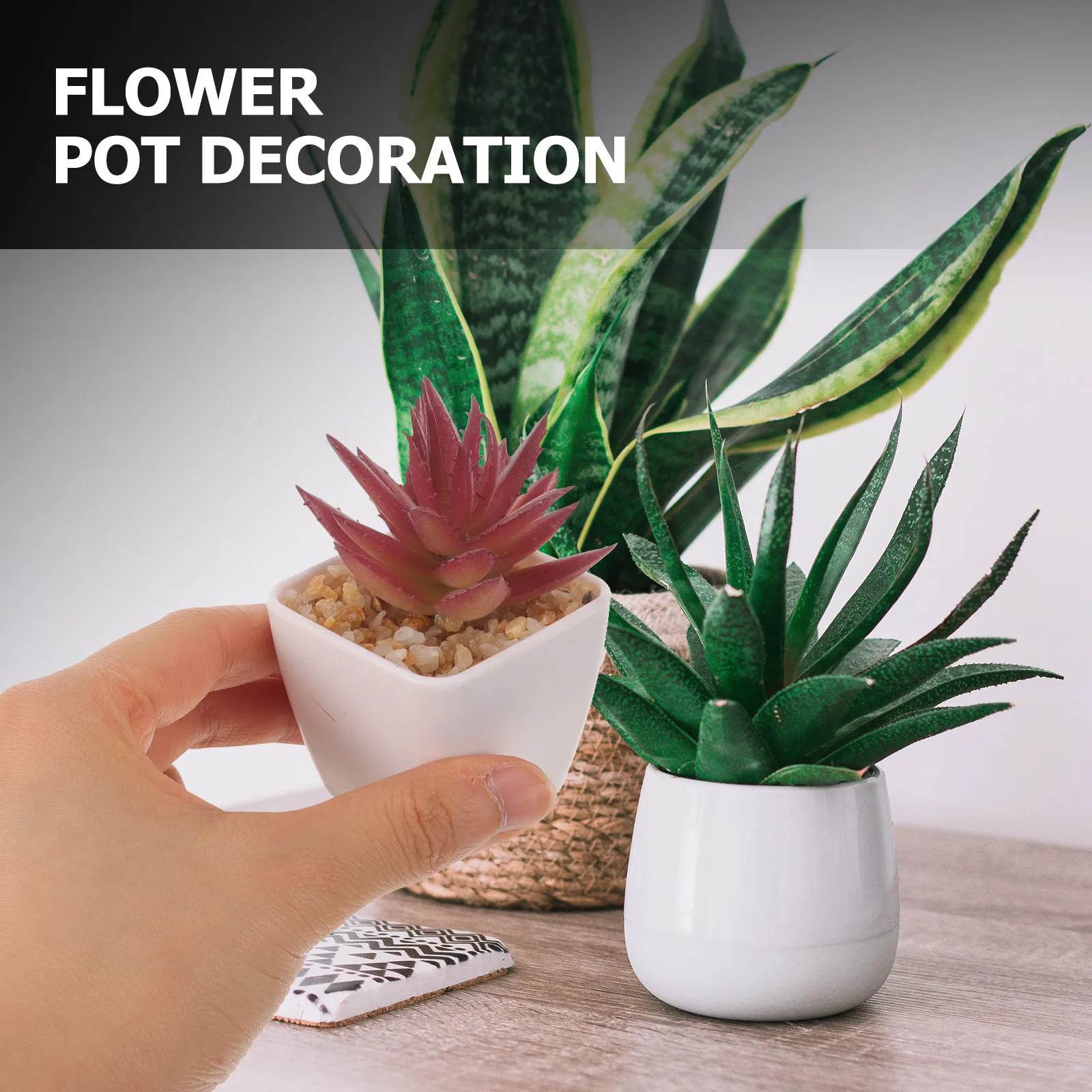 

10 шт. реалистичных мини-суккулентов в горшках, искусственные пластиковые маленькие растения для декора стола, полки, рабочего стола, сада, микроландшафта, дома