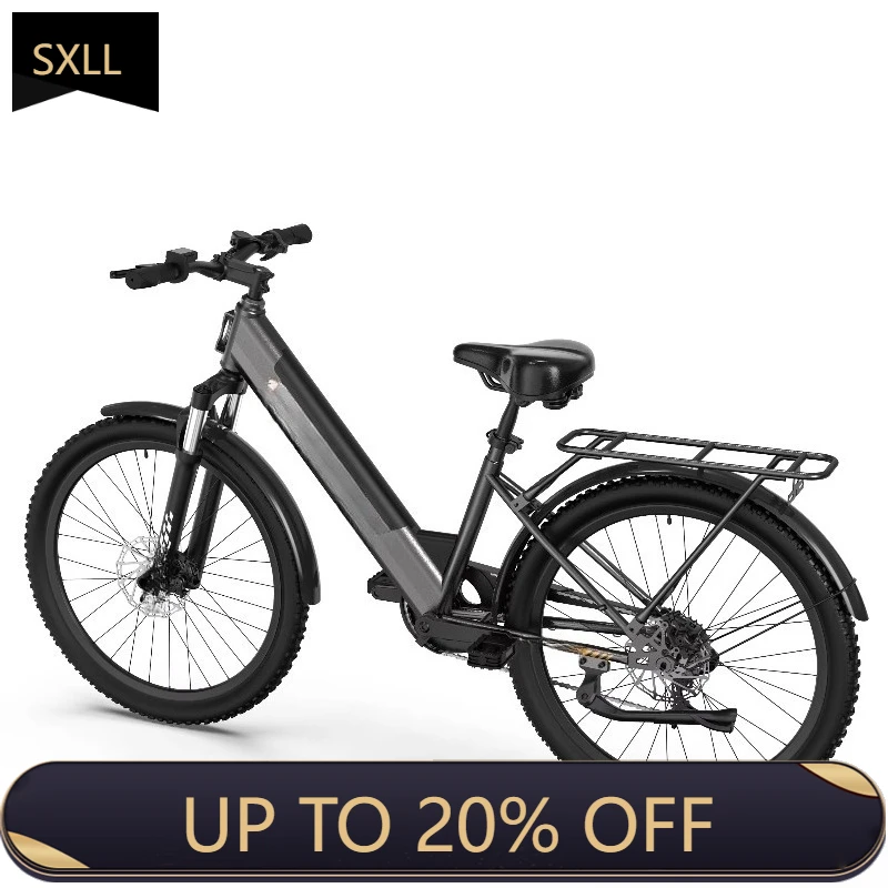 

SXLL Electric bicycle 350W electric bicycle, top speed 25 km/h, 36V removable battery, shock-absorbing brakes, stylish 26-inch