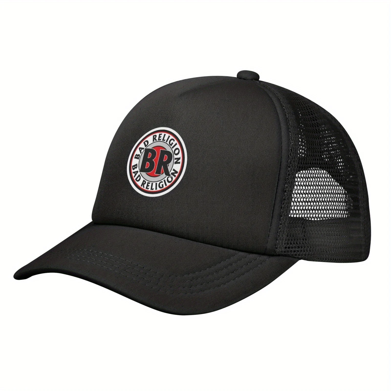 1 gorra de béisbol de malla Funky Bad Religion Punk Rock Band, poliéster, espalda de malla, transpirable, protección solar y ajustable, con Han