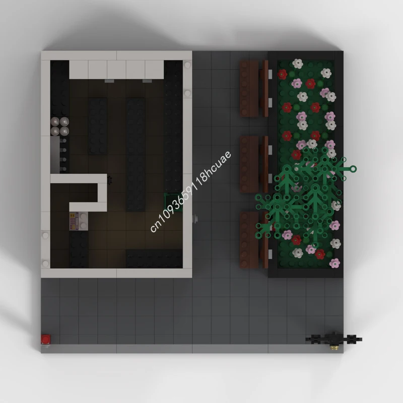 799pcs MOC 7-11 and Flower Bed Mini Modular Modular Buildings Creative Handmade DIY Gift Building Blocks Perfect for Enthusiasts