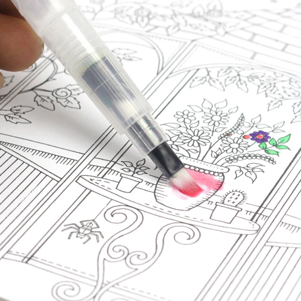 

6pcs 1 Set Water Storage Paint Brush Pens Watercolor Brush Pen Set Leakproof Refillable Easy Clean For Home Professional Use