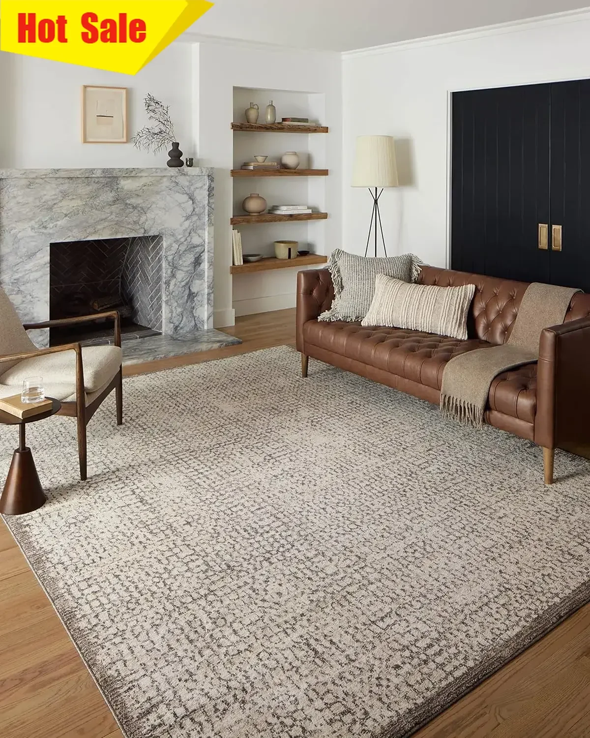 Ivory Stone 6Ft7In x 9Ft3In Area Rug