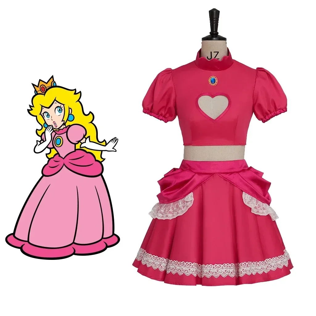 

Game Princess Rosalina Cosplay Costumes Female Cute Pink Dress And Wig Halloween Carnival Outfits For Women Girls