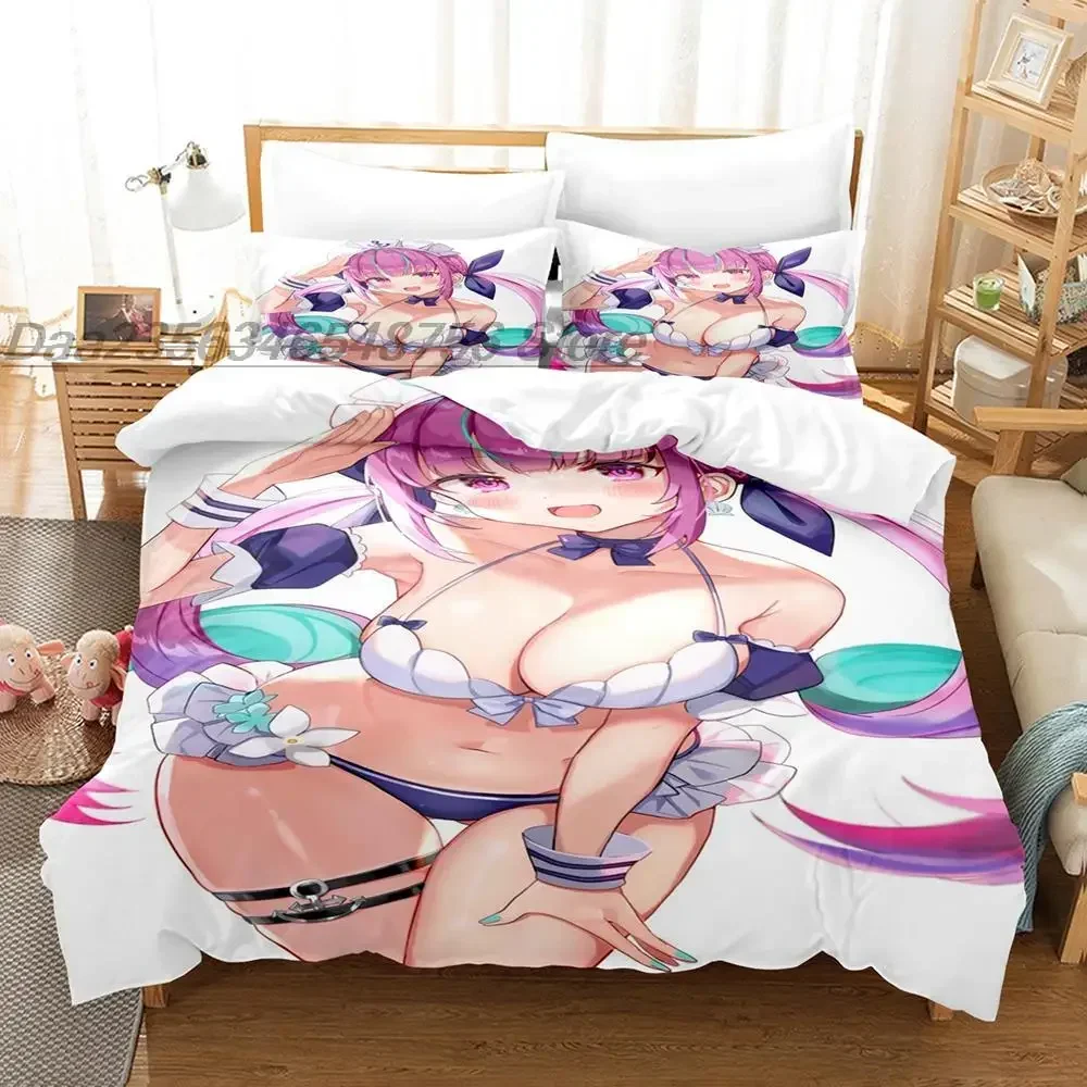 

Minato Aqua Bedding Set Single Twin Full Queen King Size Bed Set Aldult Kid Bedroom Duvetcover Sets 3D Print Anime bed sheet set