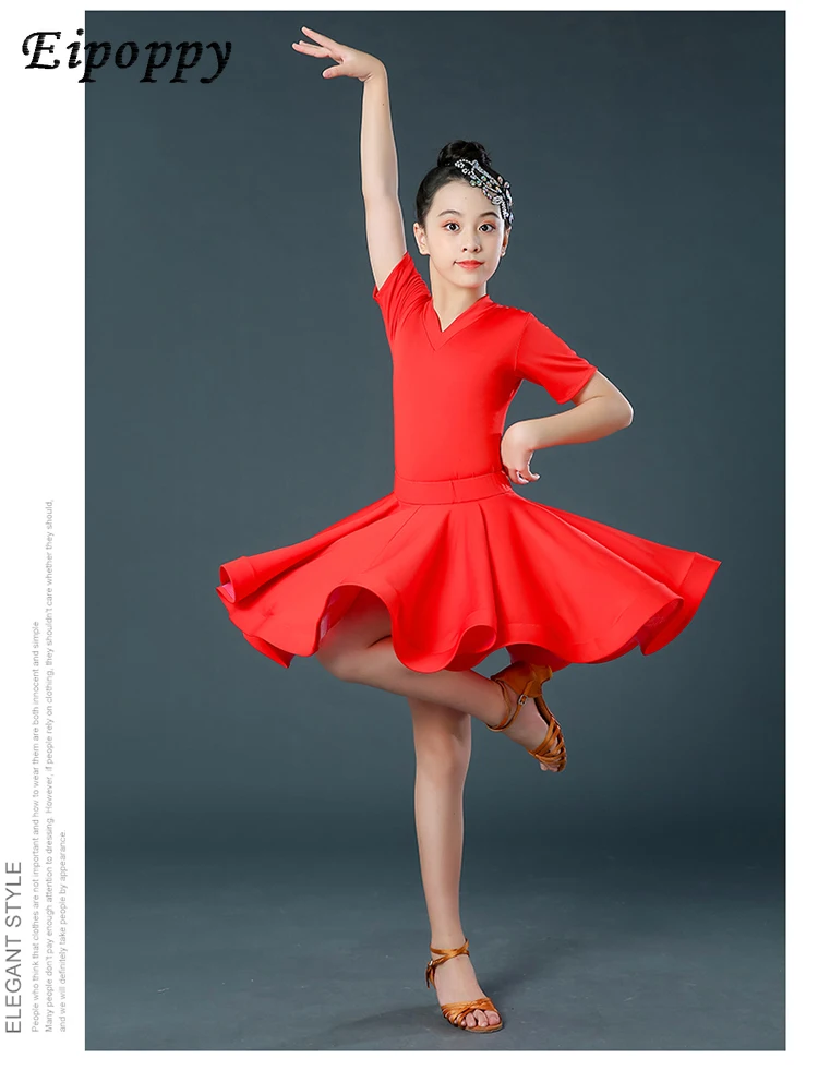 เสื้อผ้าเต้นรำละตินเด็กผู้หญิงเสื้อผ้าออกกำลังกายมีเกรด