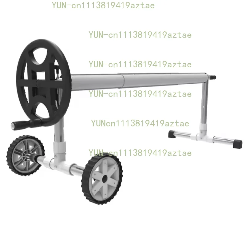 Aluminum Manual Pool Cover Roller Reel, Hand Operated Swimming Pool Cover Winding Reel for Pool Safety & Solar Cover