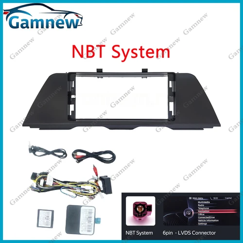 Imagen 2 del producto Adaptador de Fascia de marco de coche de 12,3 pulgadas, decodificador de caja Canbus, Kit de Panel de montaje de tablero de Radio Android para BMW 5 (F10, F11) 2009-2017
