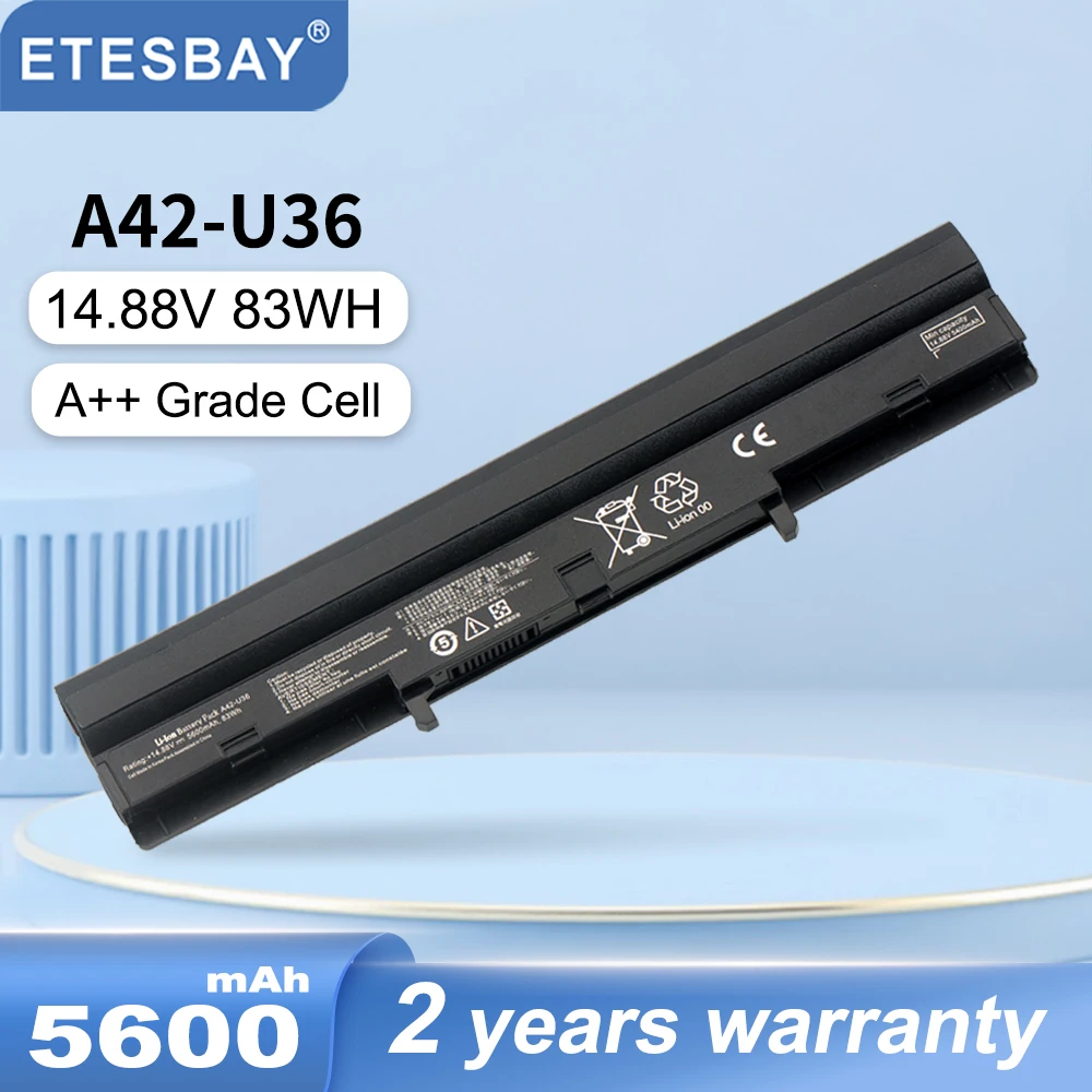 

ETESBAY A42-U36 83WH Laptop Battery for ASUS A41-U36 U32 U32U U36 U36J U36JC U36S U36SD U36SG U44 U44S U82 U82E U84 8 Cells