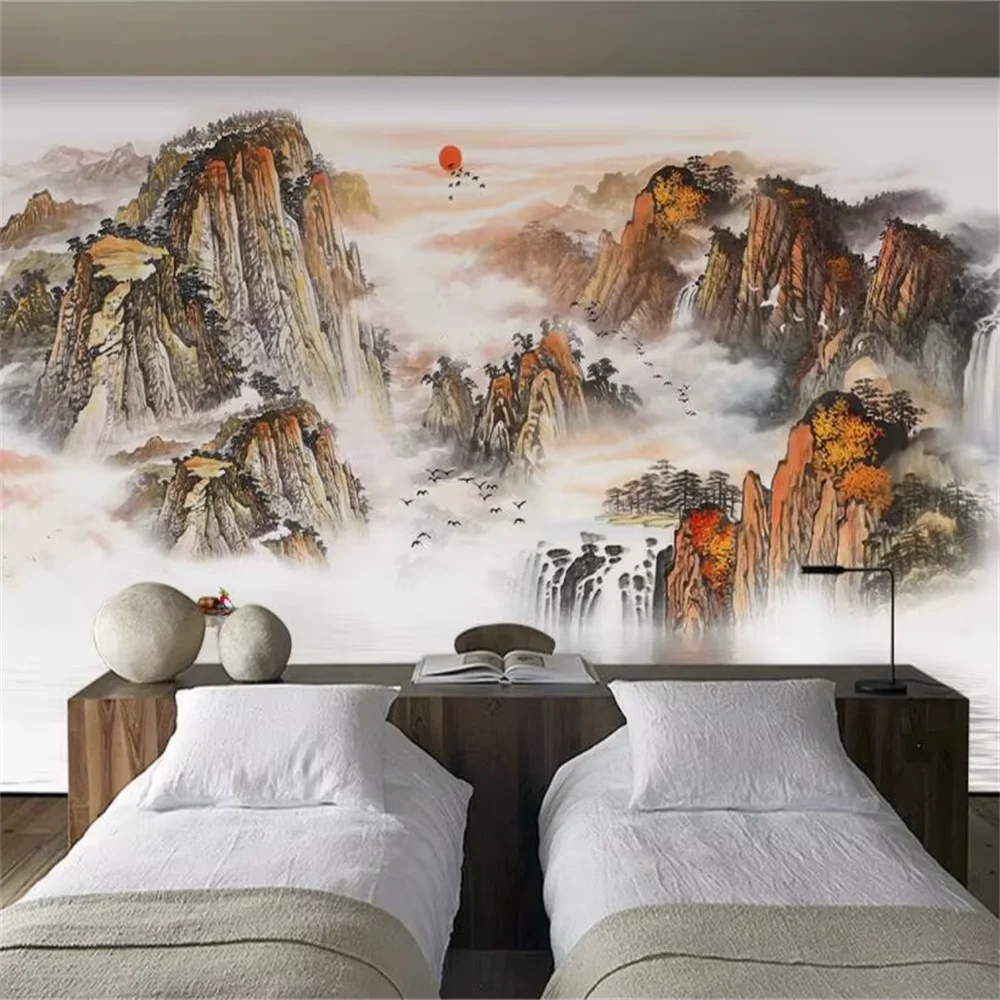 custom Abstract ink landscape wallpapers for living room decoration 3D mural wallpaper background wall paper 3d Home Decoration