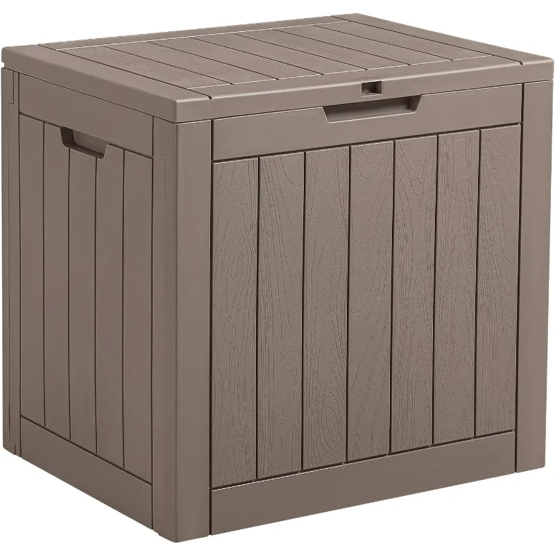 

31 Gallon Lightweight Resin Deck Box Waterproof Lockable Storage Container for Patio Furniture Accessories