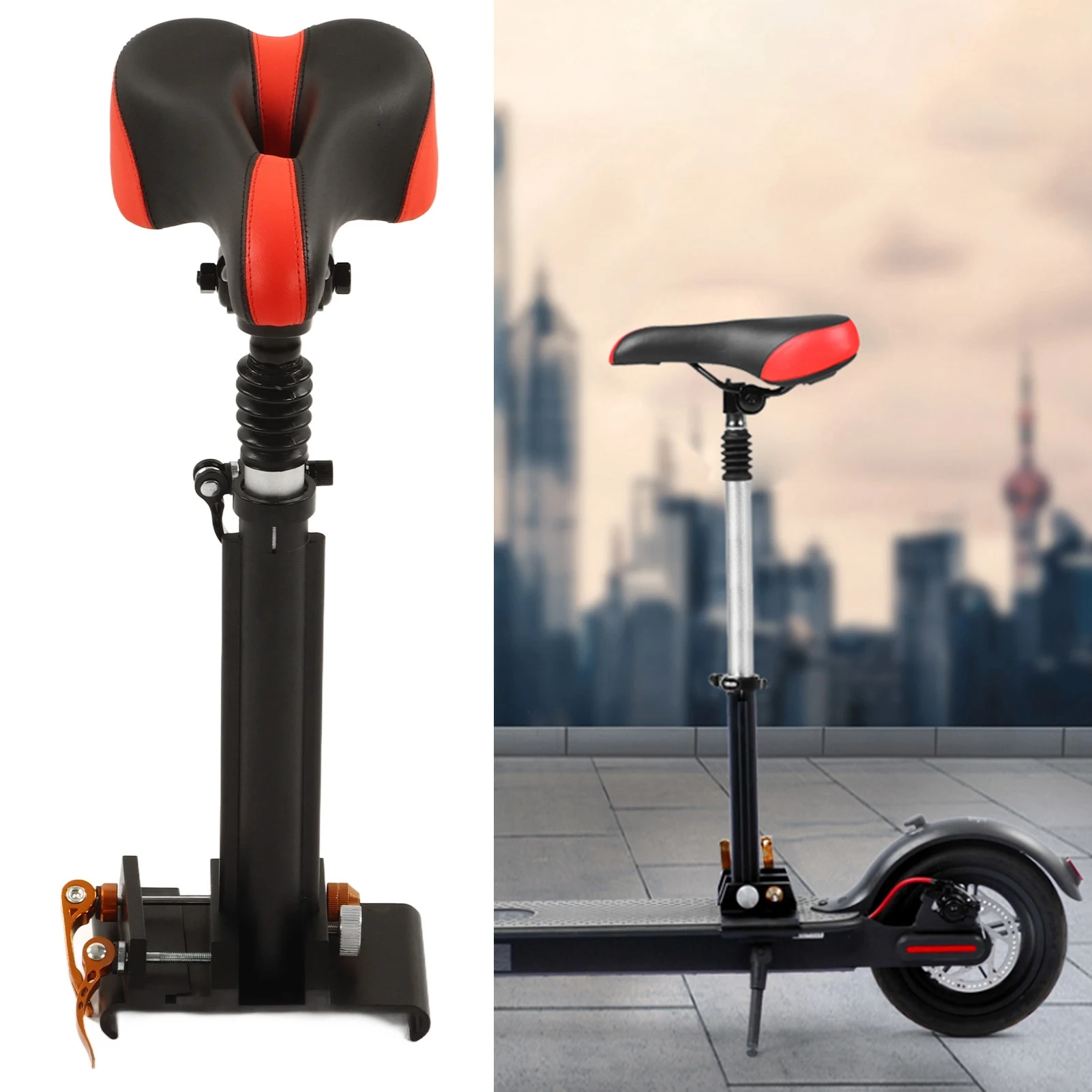 Electric Scooter Seat Saddle Foldable Adjustable Universal Punch Free Scooter Seat Replacement for Xiaomi M365